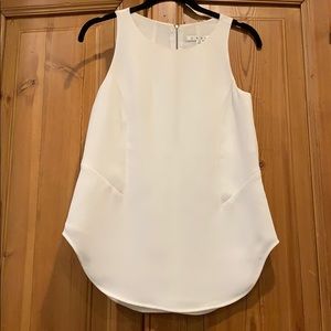 White CAbi tank tunic zip back top